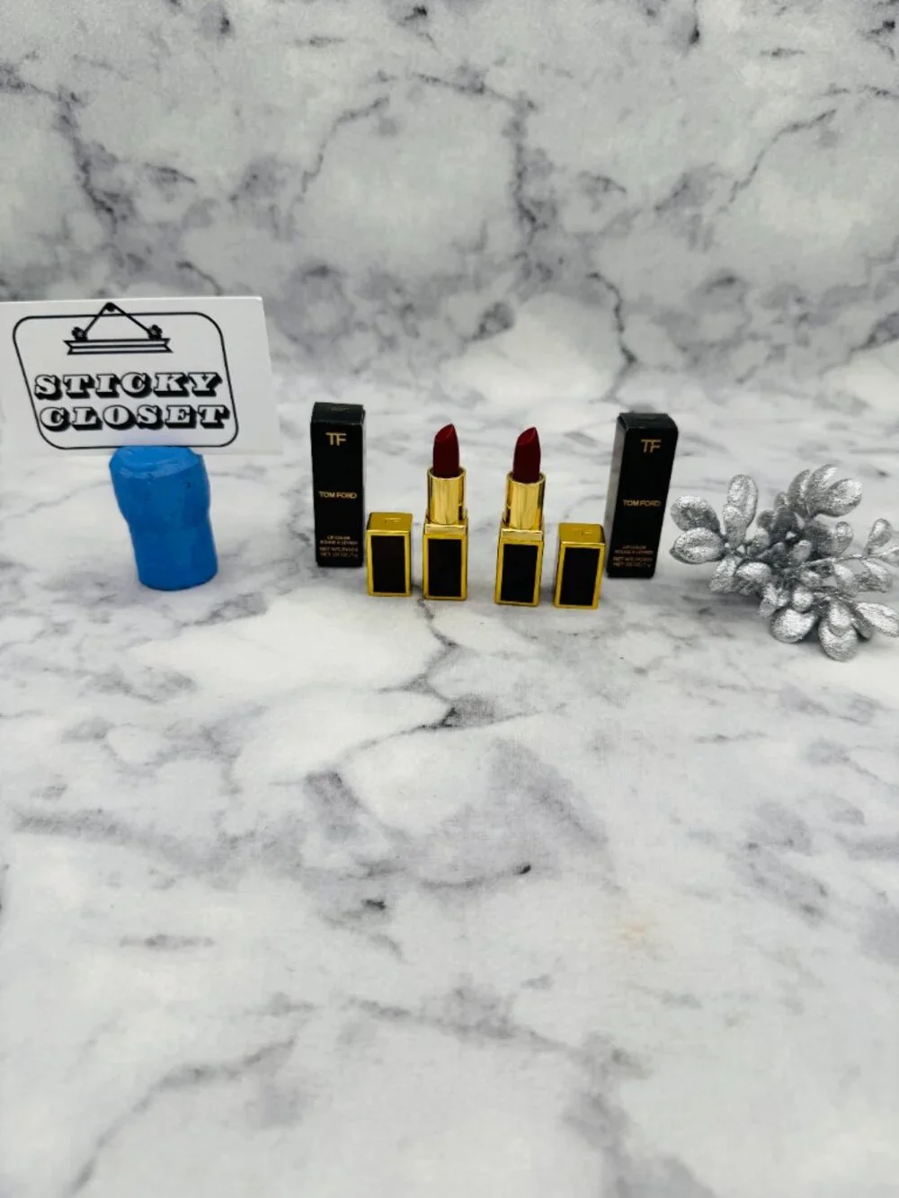 Tom Ford Beauty Gift Set-Lip Color 16 Scarlet Rouge,Travel Size-2pc-BOXED-NEW